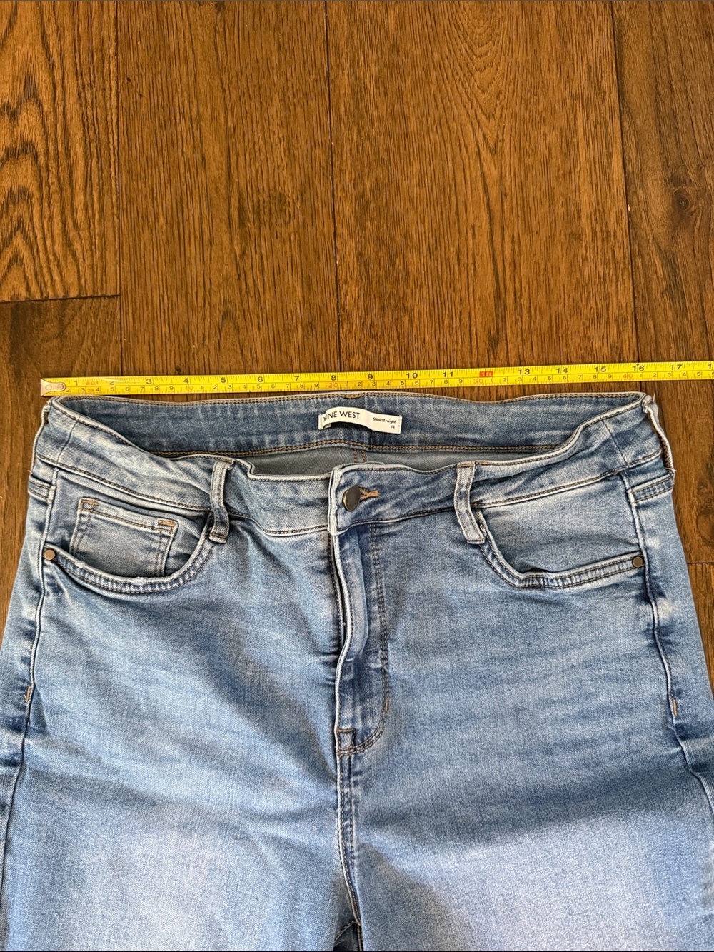 Nine West Light Blue Straight-Leg Stretch Jeans - Picture 3 of 6